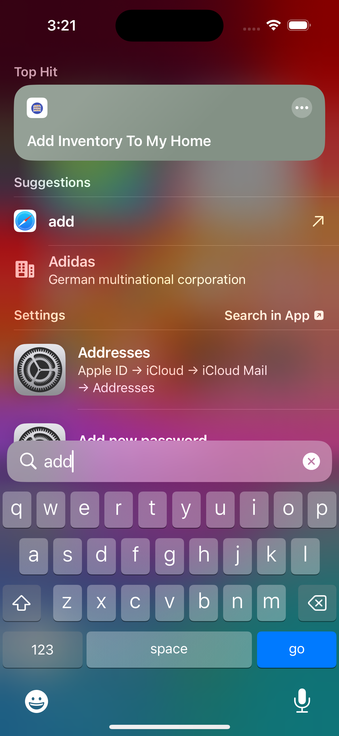 Add from Siri